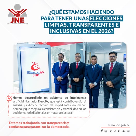 CON «ELECCIA» EL JNE CONFIRMA QUE ESTÁ PREPARADO PARA AFRONTAR ELECCIONES 2026